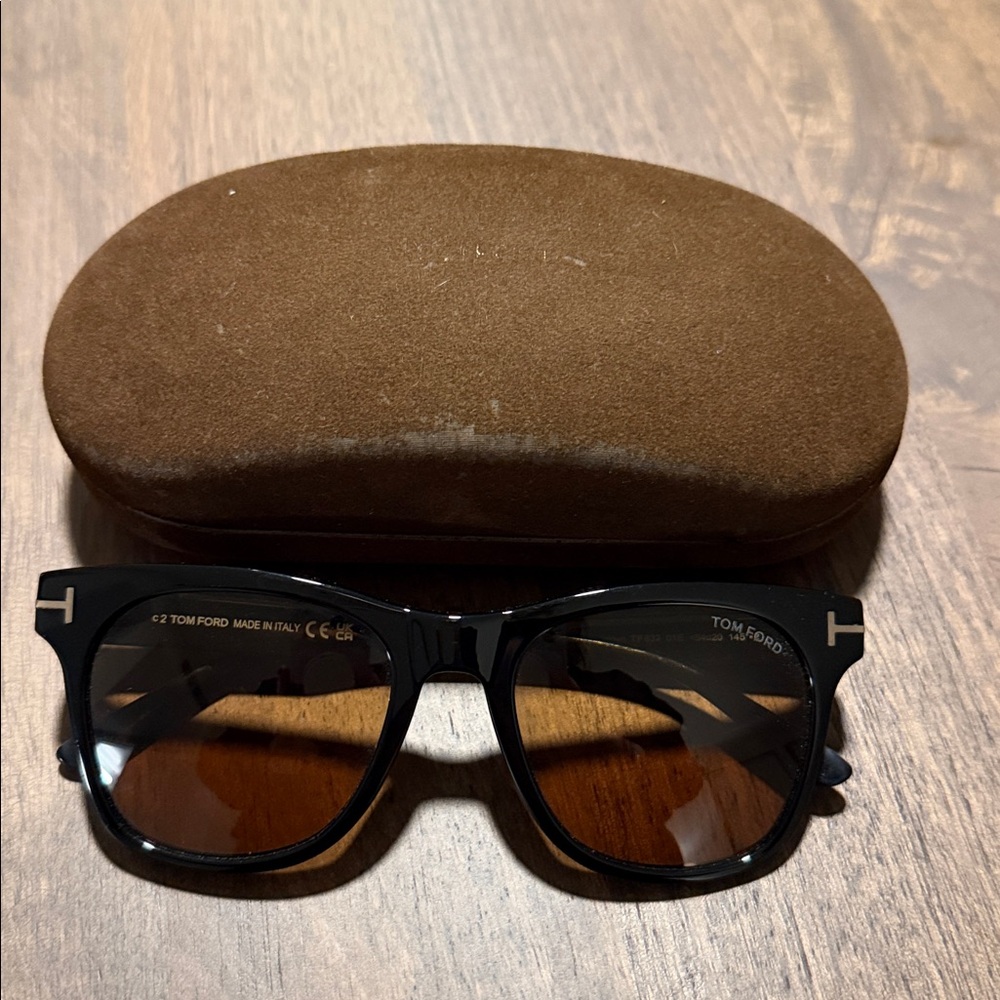 Tom Ford Black Sunglasses with Brown Tint